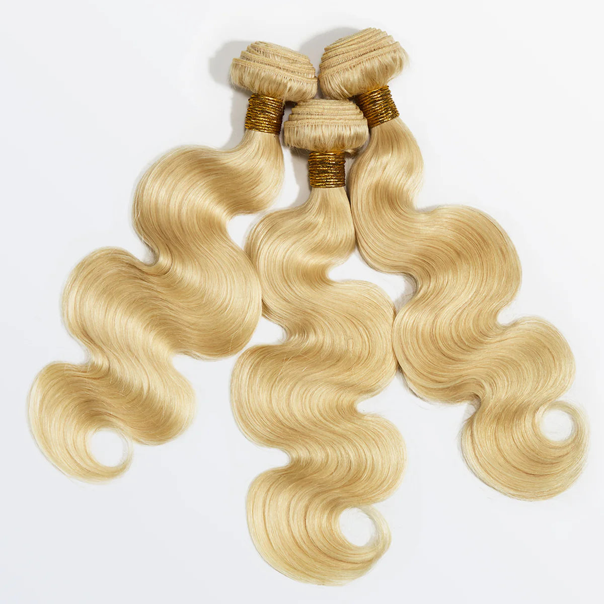 #613 blonde body wave Remy human hair bundles, 10 to 30 inches, soft wavy texture
