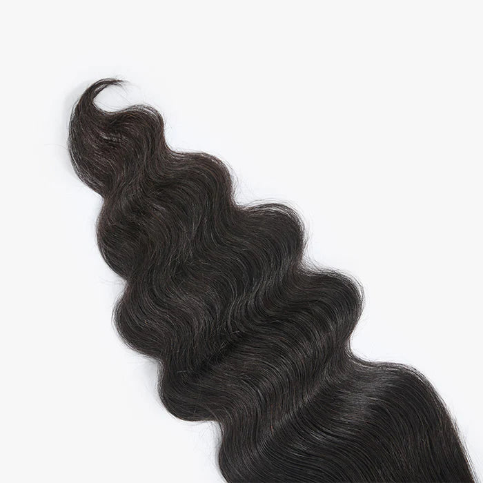 Soft wave texture on #1B body wave 5x5 lace closure