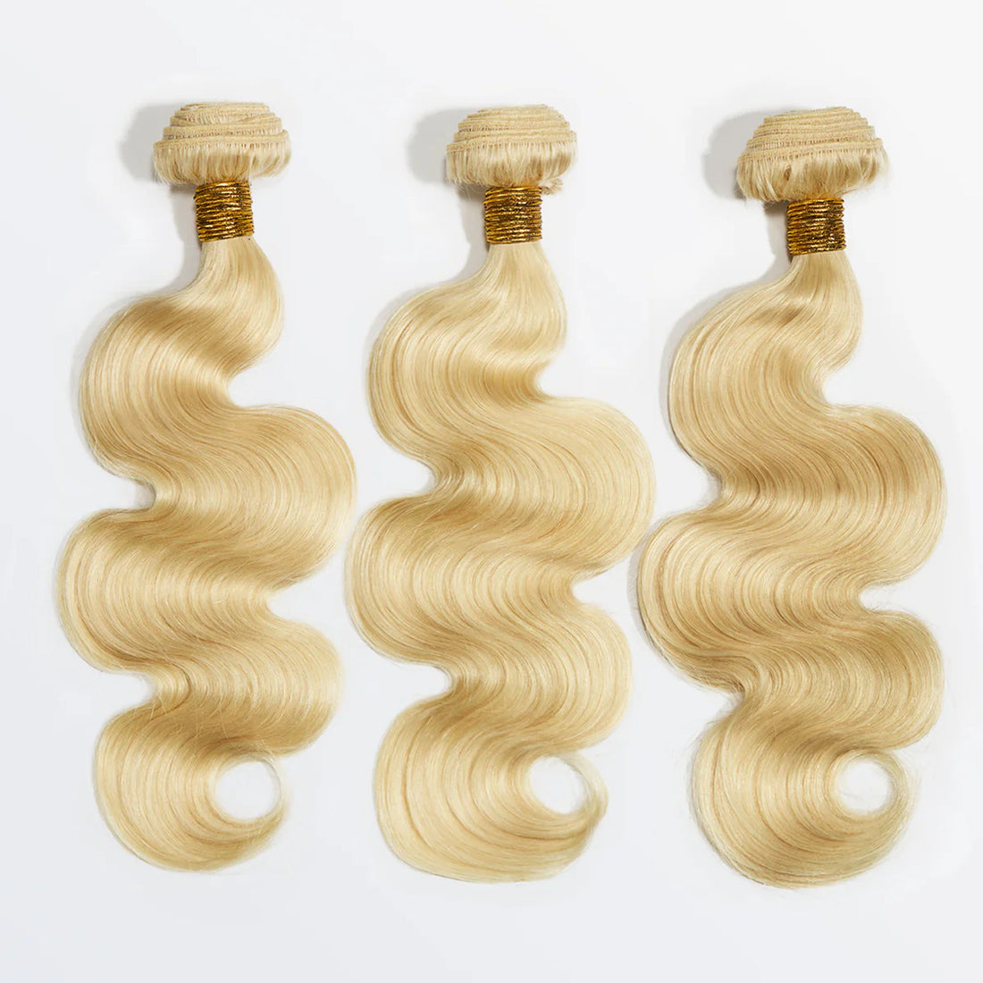 #613 blonde body wave Remy human hair bundles, 10 to 30 inches, soft wavy texture